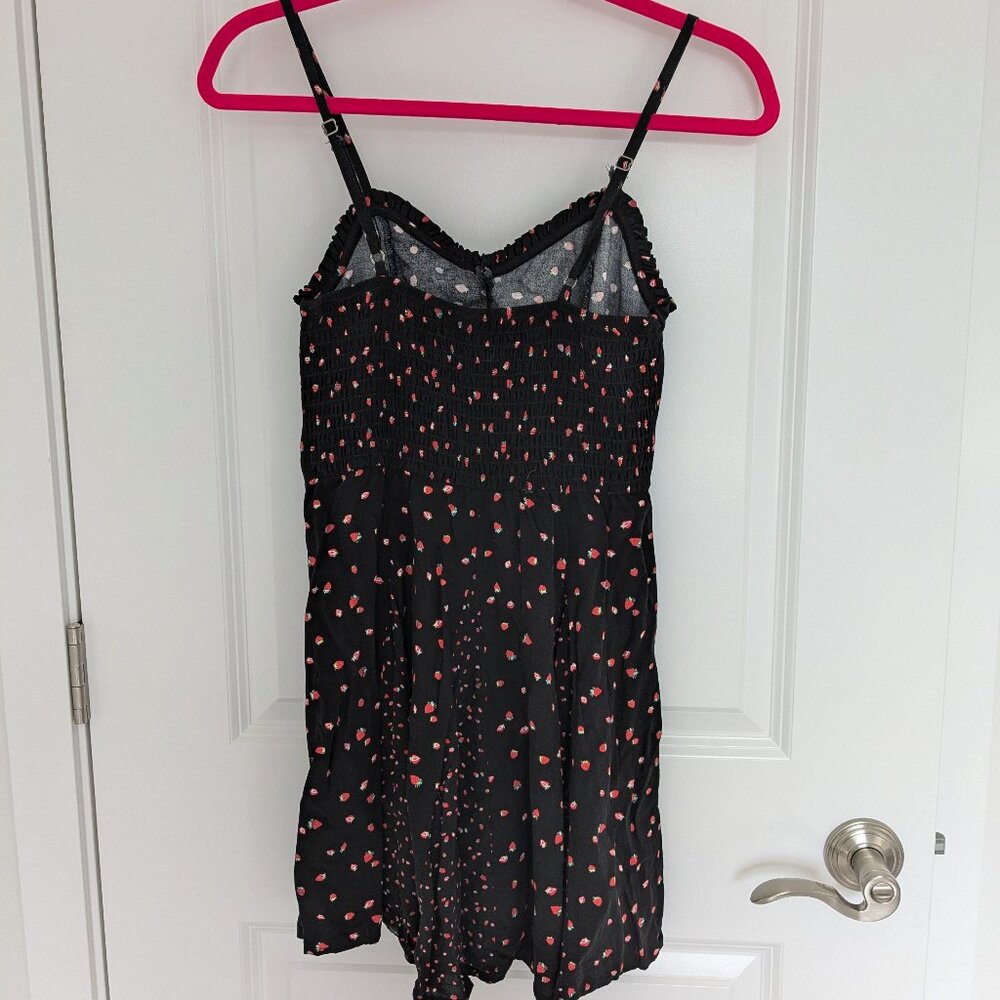 NWOT Wild Fable Black Strawberry Print Mini Dress - Picture 2 of 7